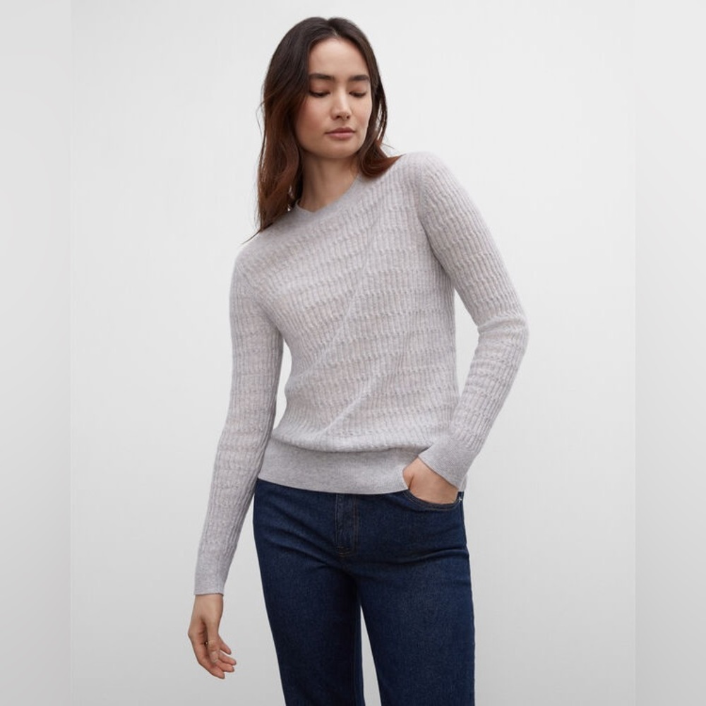 Club Monaco Long Sleeve Stitch Cashmere Sweater